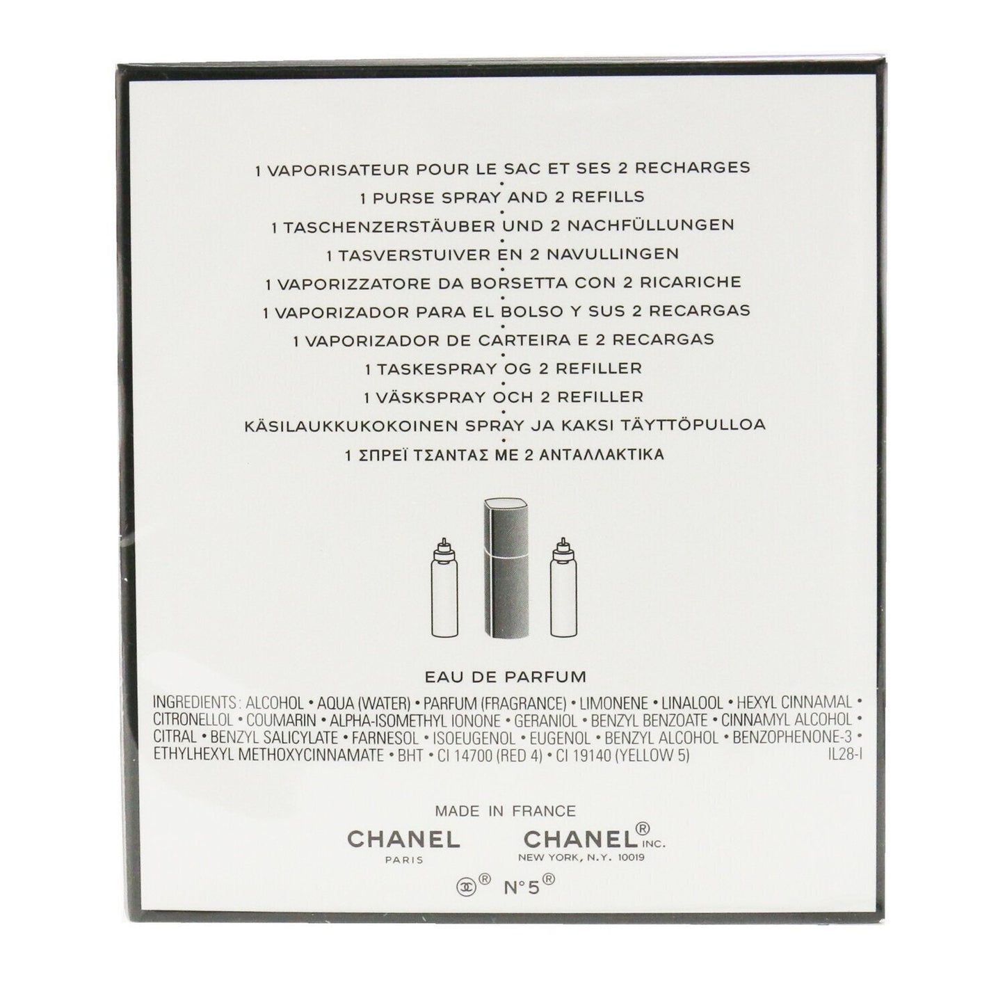 Chanel No.5 Eau Premiere Eau De Parfum Purse Spray And 2 Refills 3x20ml/0.7oz