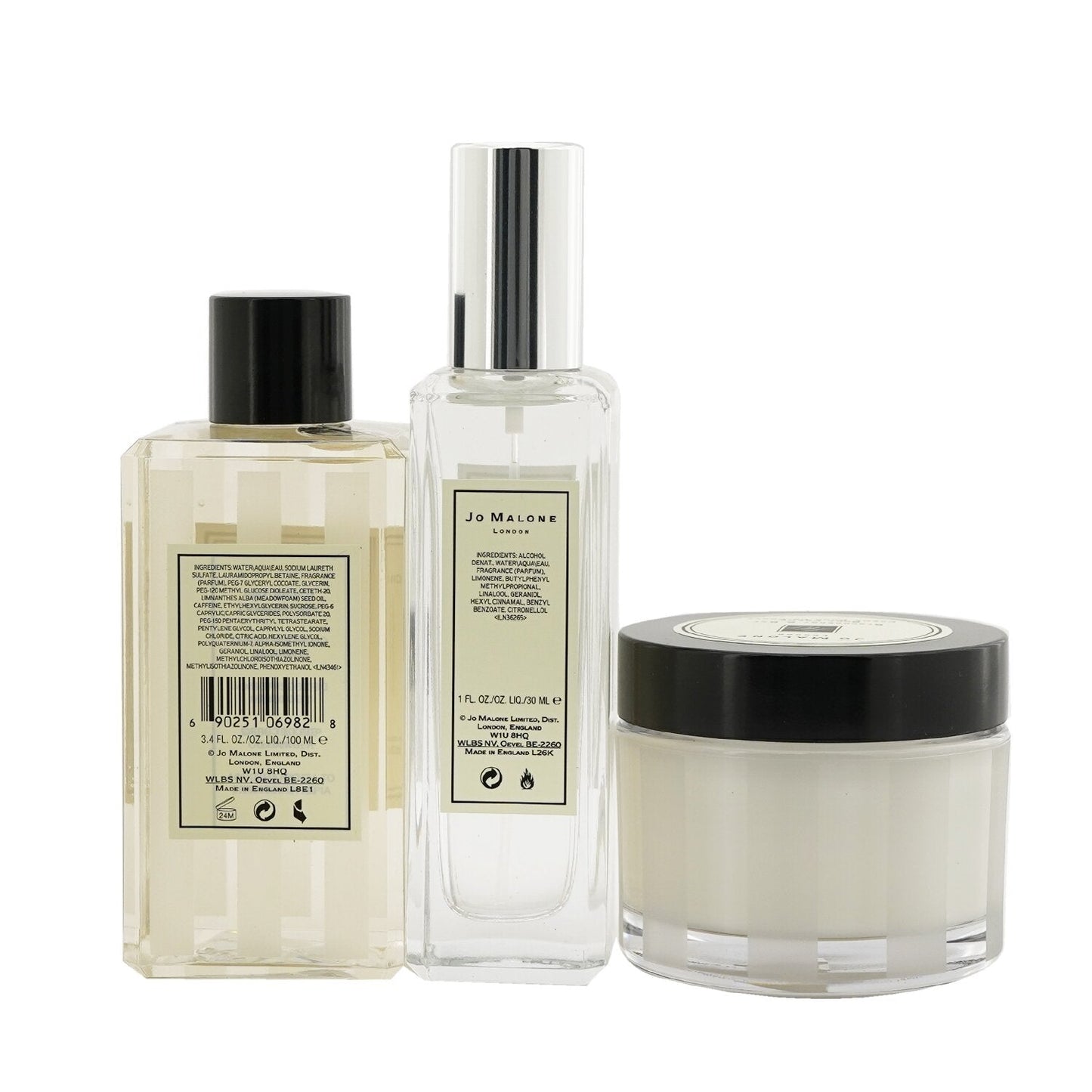 Jo Malone Fragrance Layering Collection: English Pear & Freesia Cologne Spray 30ml + Blackberry & Bay Body Cream 50ml + Wood Sage & Sea Salt Body Wash 100ml 3pcs
