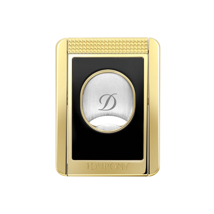 S.T. DUPONT Cigar Cutter/Coupe Cigare Chrome Yellow Gold & Black Lacquer 003553