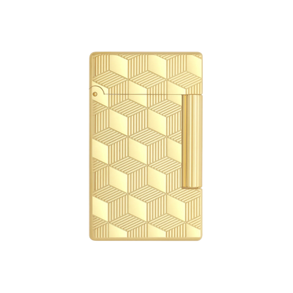S.T. DUPONT Initial Cube Guilloche Golden Lighter/Briquet 020841