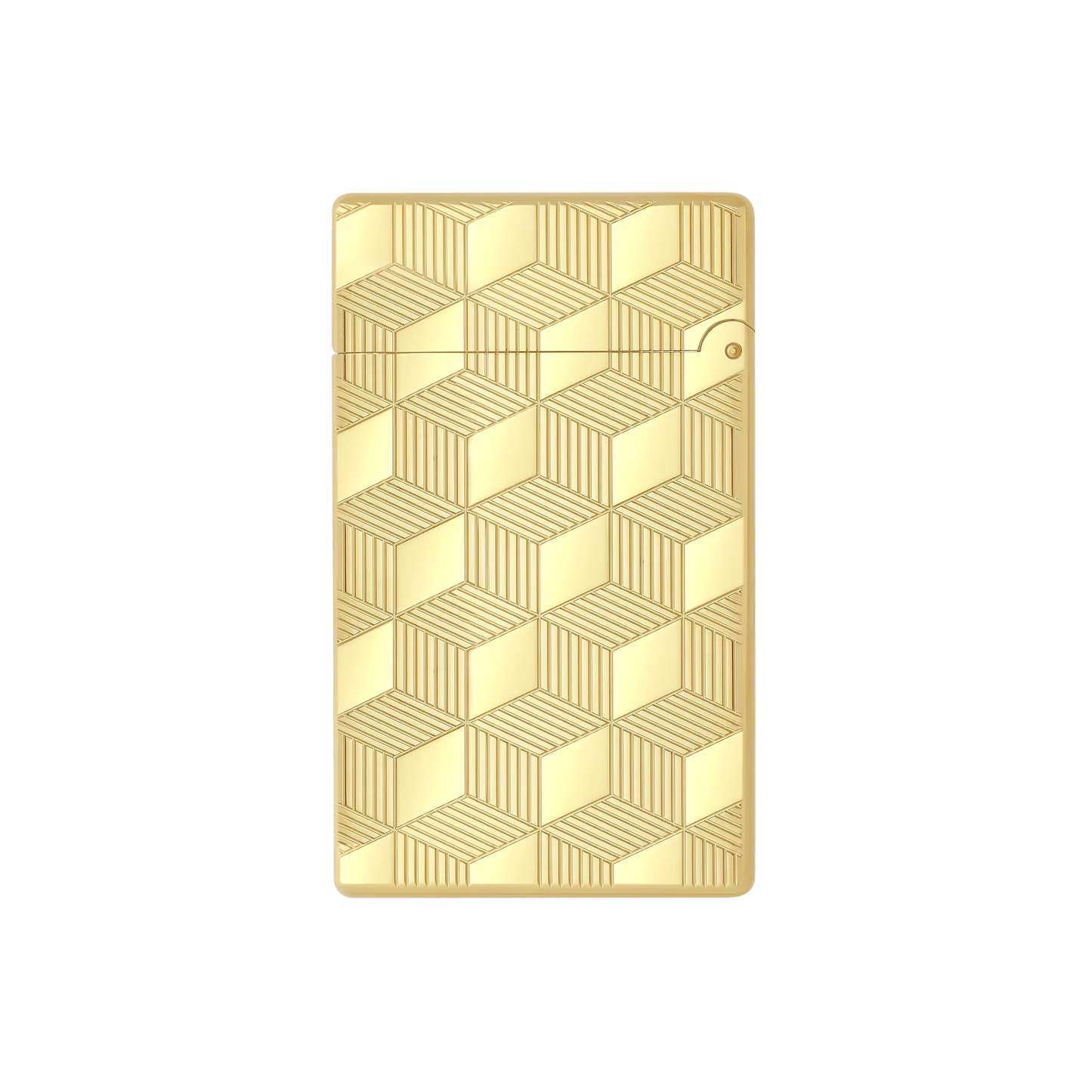 S.T. DUPONT Initial Cube Guilloche Golden Lighter/Briquet 020841
