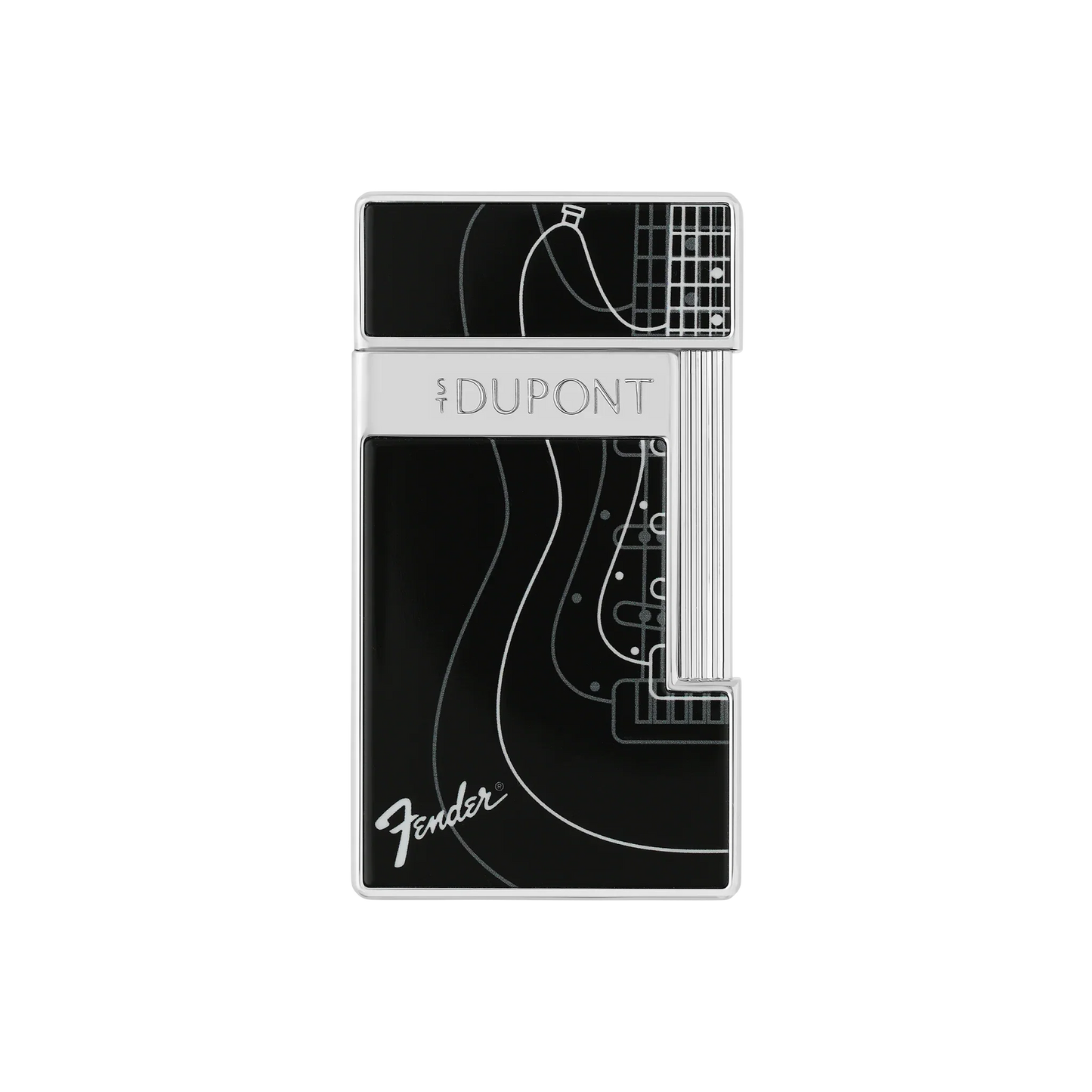 S.T. DUPONT Slimmy Fender Black Lacquered Lighter/Briquet 028025