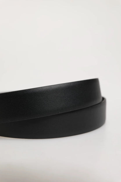 Dolce & Gabbana Men Black Classic Leather Metal Buckle Belt