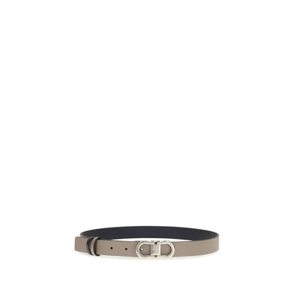 Ferragamo Gray Calf Leather Bos Taurus Regular Belt