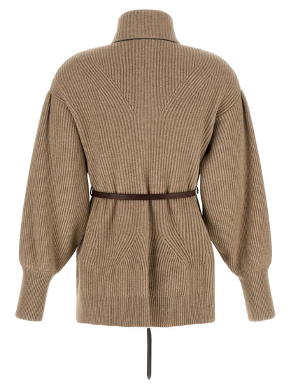Brunello Cucinelli Beige Virgin Wool Cardigan