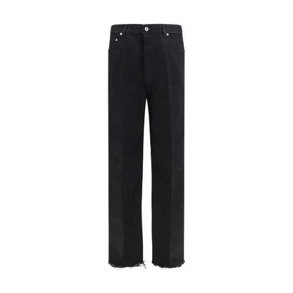 Rick Owens Black Cotton Flared Jeans