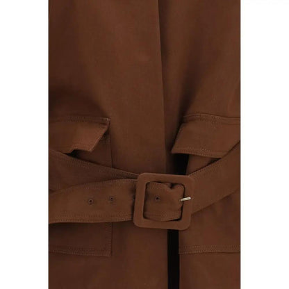 Fabiana Filippi Brown Cotton Full-Length Jacket
