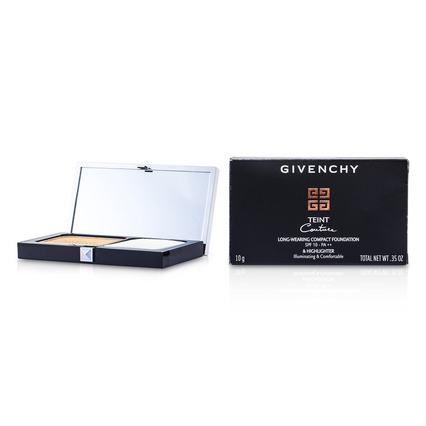 Givenchy Teint Couture Long Wear Compact Foundation & Highlighter SPF10 - # 4 Elegant Beige (Unboxed)  10g/0.35oz