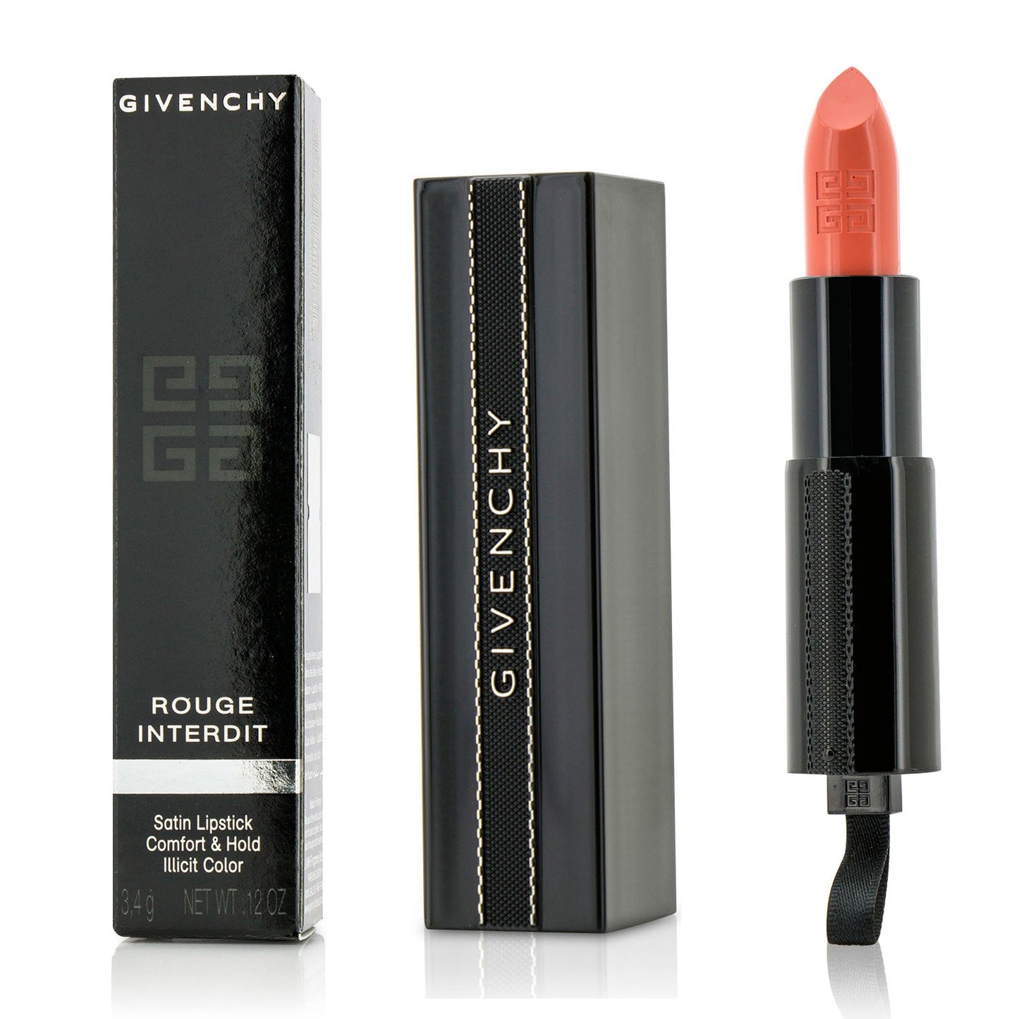 Givenchy Rouge Interdit Satin Lipstick - # 16 Wanted Coral (Box Slightly Damaged)  3.4g/0.12oz