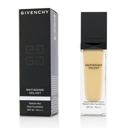Givenchy Matissime Velvet Radiant Mat Fluid Foundation SPF 20 - #01 Mat Porcelain (Box Slightly Damaged)  30ml/1oz