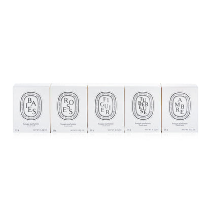 Diptyque Scented Candles Set - Berries, Roses, Fig Tree, Tuberose, Amber  5x35g/1.23oz
