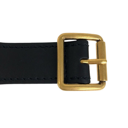 Dior Black Navy Gold Leather 50 MA Belt