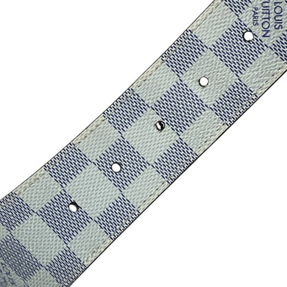 Louis Vuitton Damier Cobalt Azur Belt Silver Black Sophistication