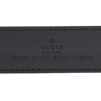 Gucci Plain Belt 85 34 Black Gold Calfskin
