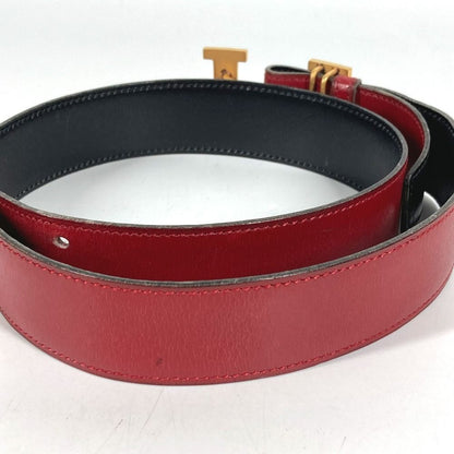 Hermes Belt Leather Red Black