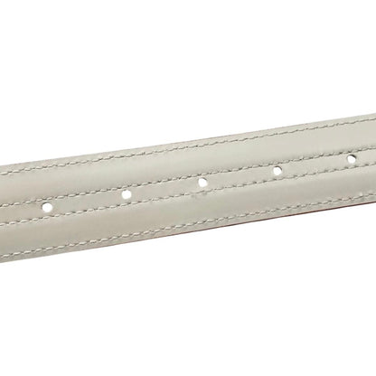 Louis Vuitton Belt Ceinture Pandora Leather Logo Buckle White Beige Gold