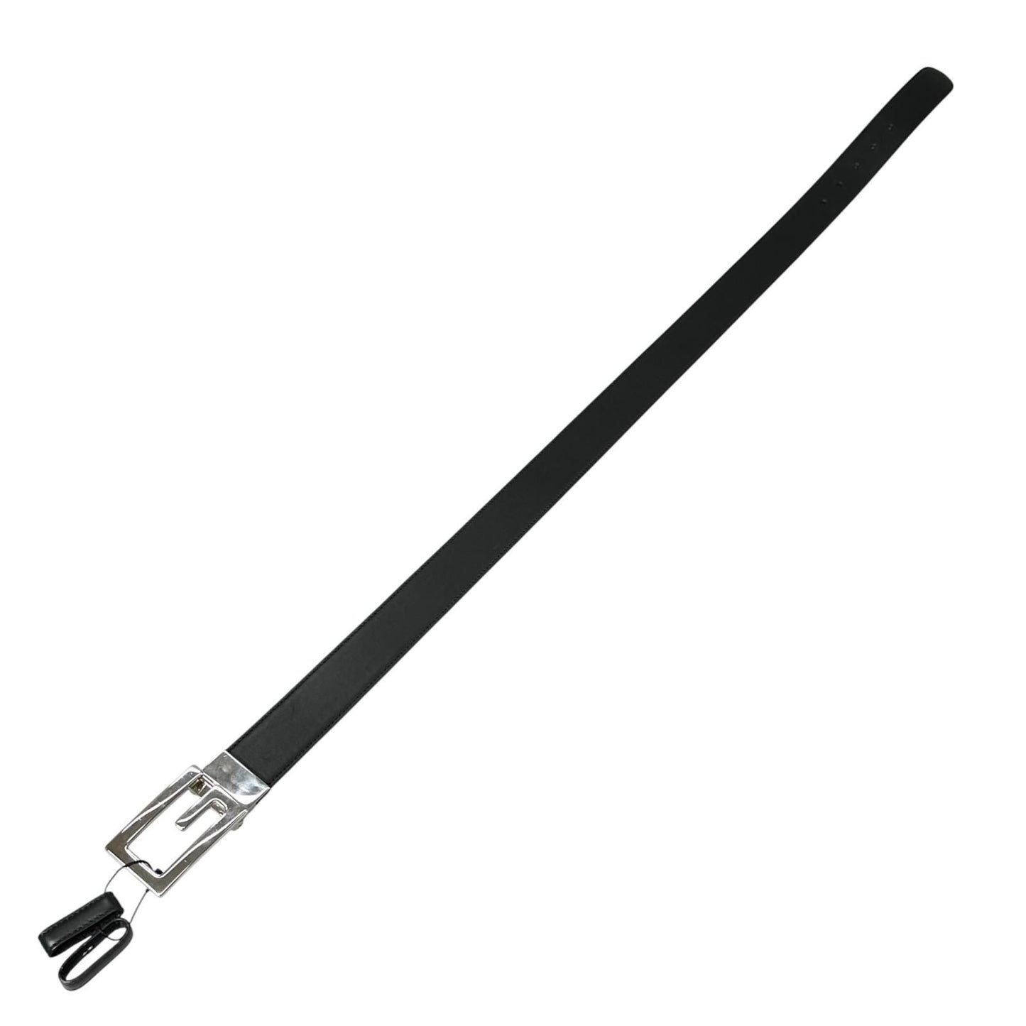 Gucci Square Leather Brown Black Belt Silver