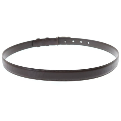 Celine Triomphe Buckle Leather Belt Silver Brown