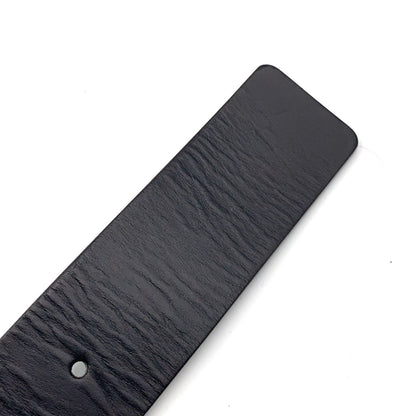 Gucci Interlocking Buckle Leather Black Belt Silver