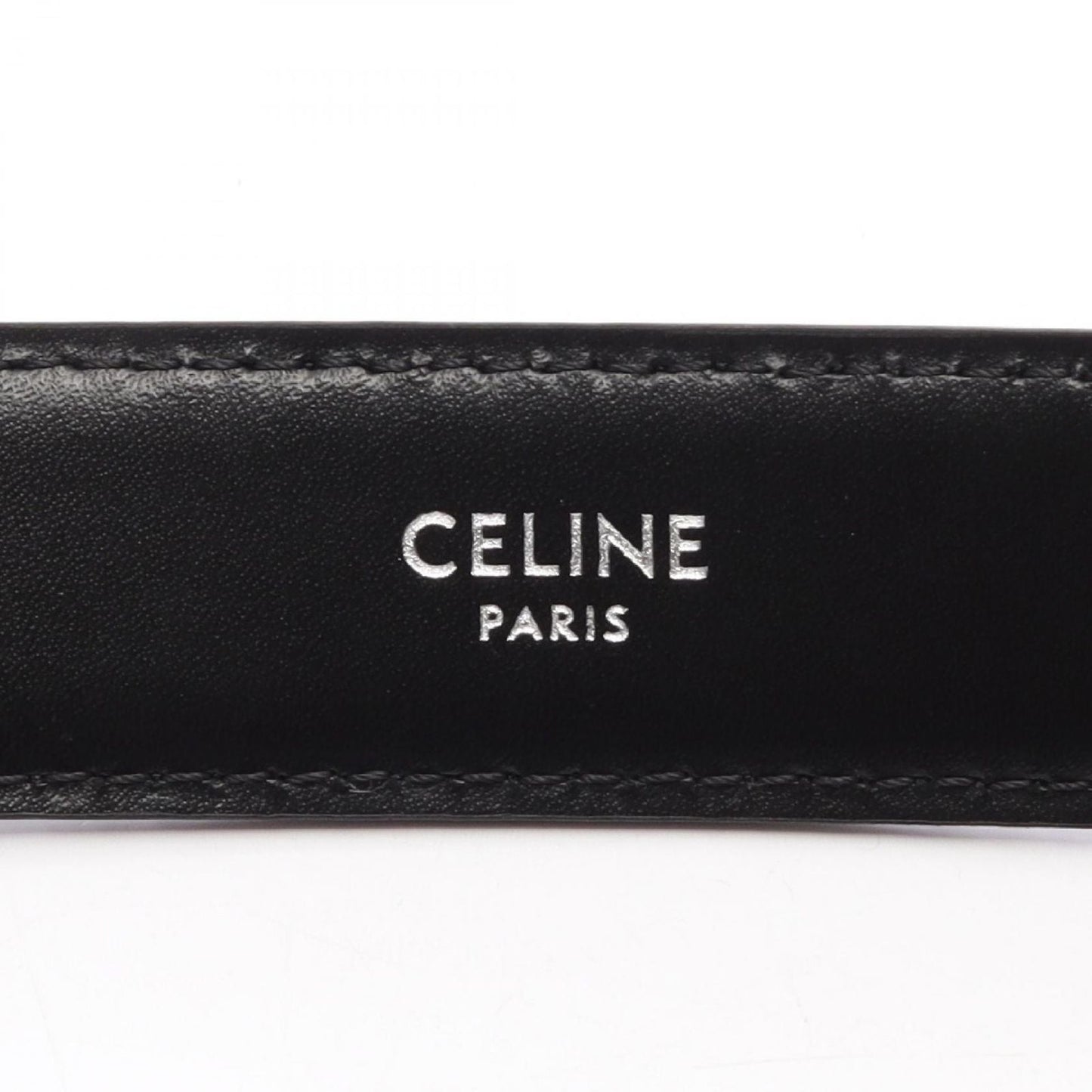 Celine Belt Triomphe 25 Silver Leather