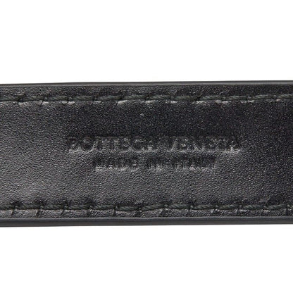Bottega Veneta Lola Buckle Narrow Belt Black Leather