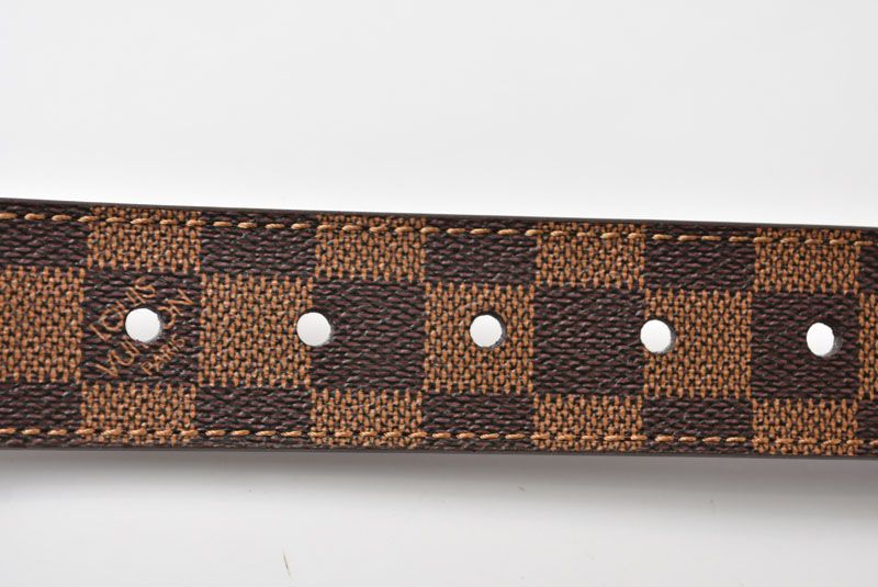 Louis Vuitton Belt Damier Reversible Leather Black Brown 90