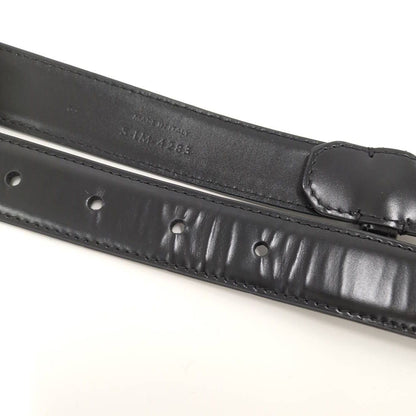 Celine Belt Triomphe Gold Leather Black