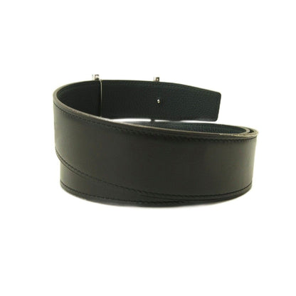 Hermes D'ancre Belt Reversible Leather Black Green