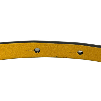 Loewe Belt White Dark Yellow Gold Reversible Anagram Leather