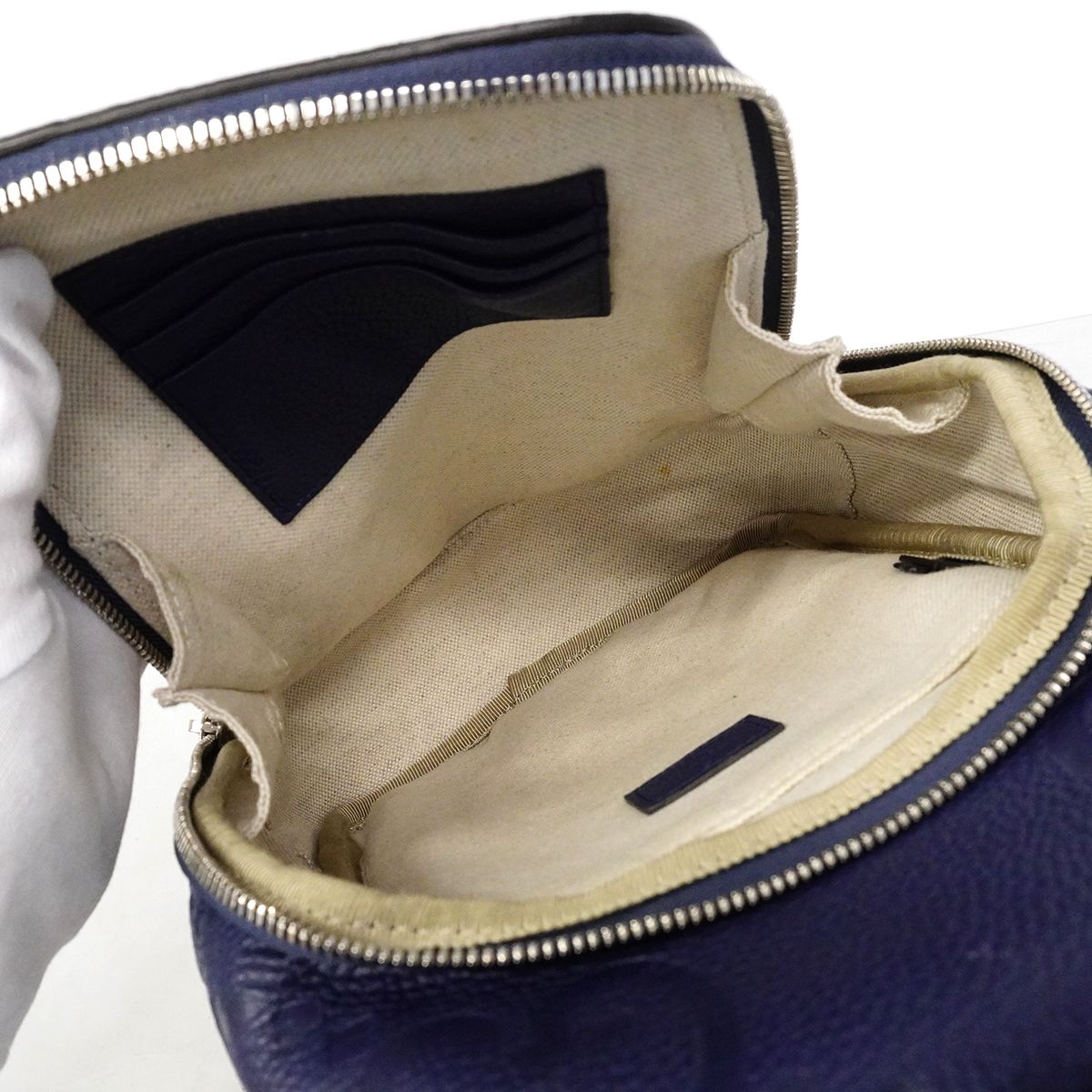 Gucci Belt Bag Jumbo GG Leather Blue Silver