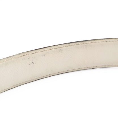 Hermes Belt Buckle Reversible Box Calf Veau Epsom Black White Silver 85