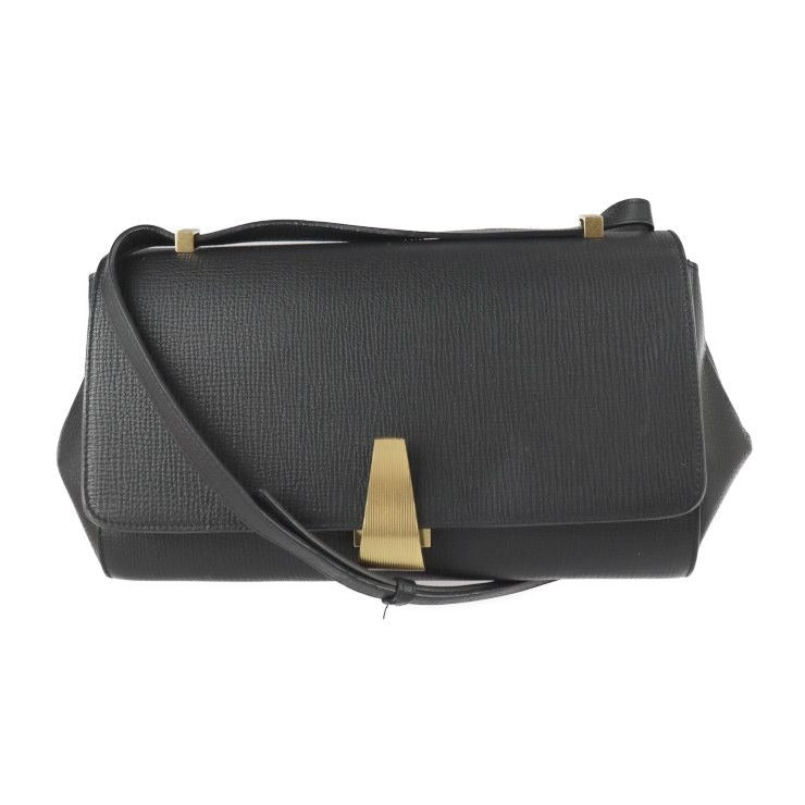 Bottega Veneta Angle Shoulder Bag Calf Leather Black