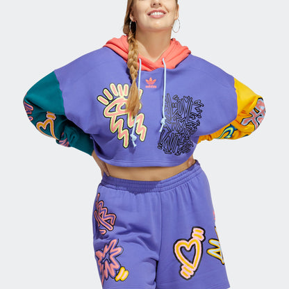 Women's adidas Love Unites Crop Hoodie (Plus Size)