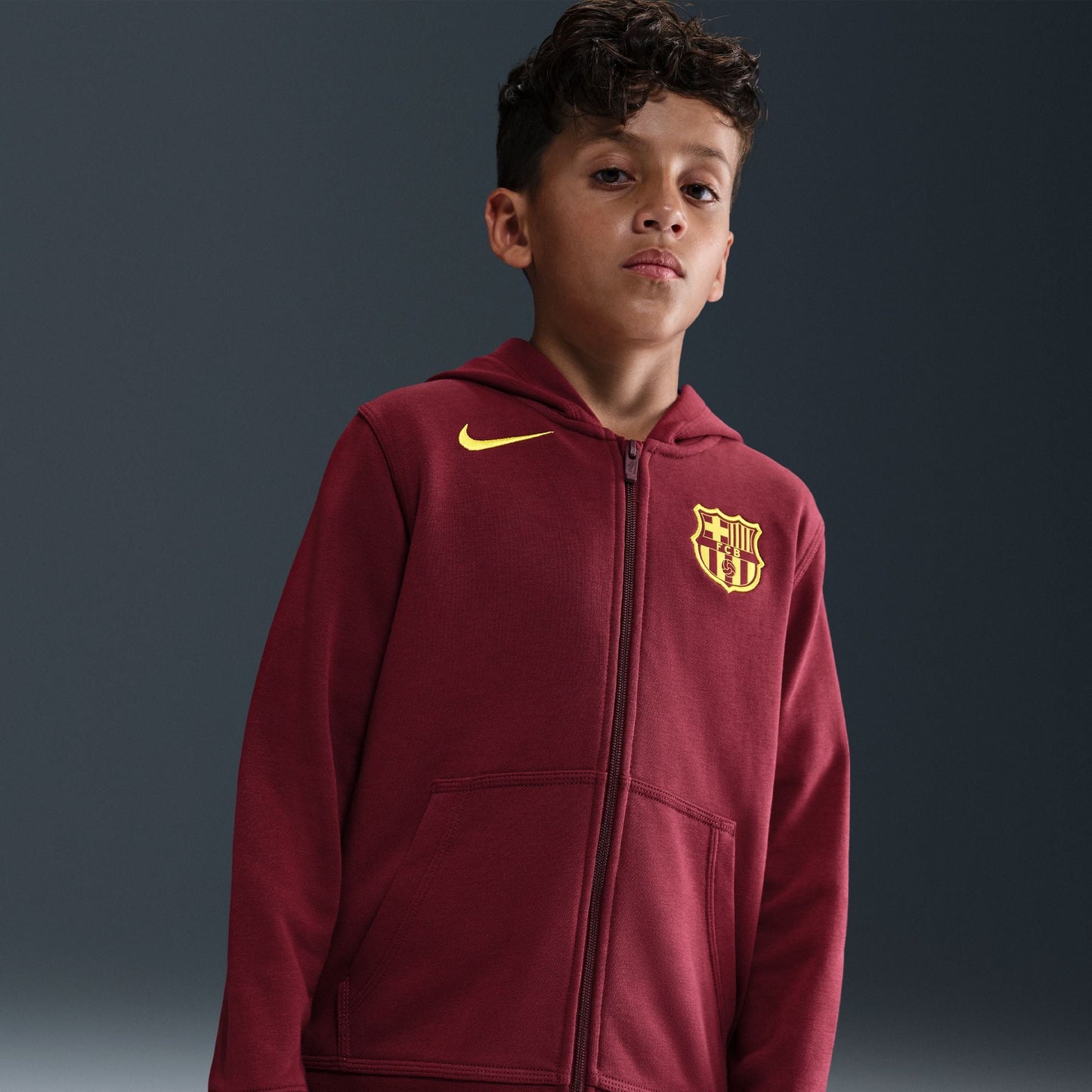 Nike FC Barcelona Club Fourth Big Kids' (Boys') Soccer Full-Zip Hoodie