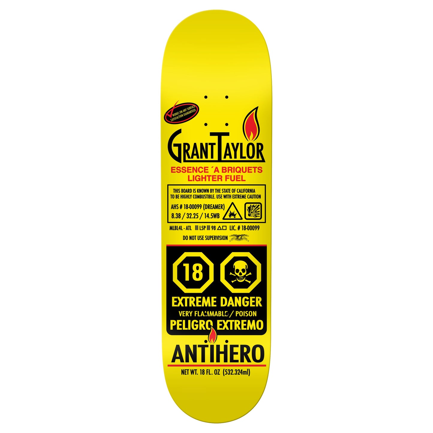 Anti Hero Skateboard Deck Taylor Fueld Up 8.38" x 32.25"