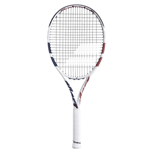 Babolat Boost Drive Tennis Racquet White Blue Prestrung
