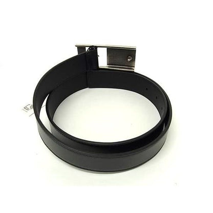 Gucci Leather Silver Belt Black