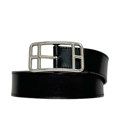 Hermes Belt Black Brown Cape Cod Waist 89 30 Box Calf Taurillon Clemence Leather