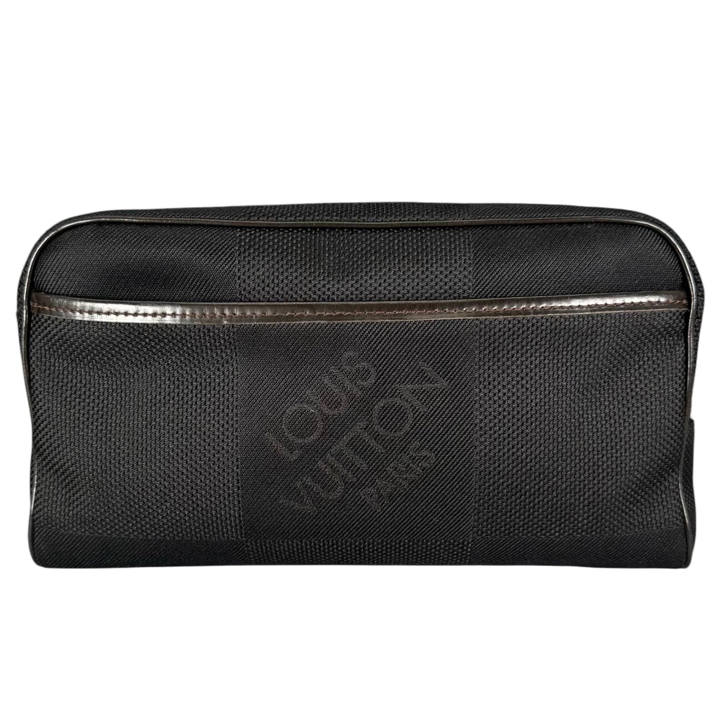 Louis Vuitton Acrobat Damier Geant Noir Leather Nylon Black Belt Bag Silver