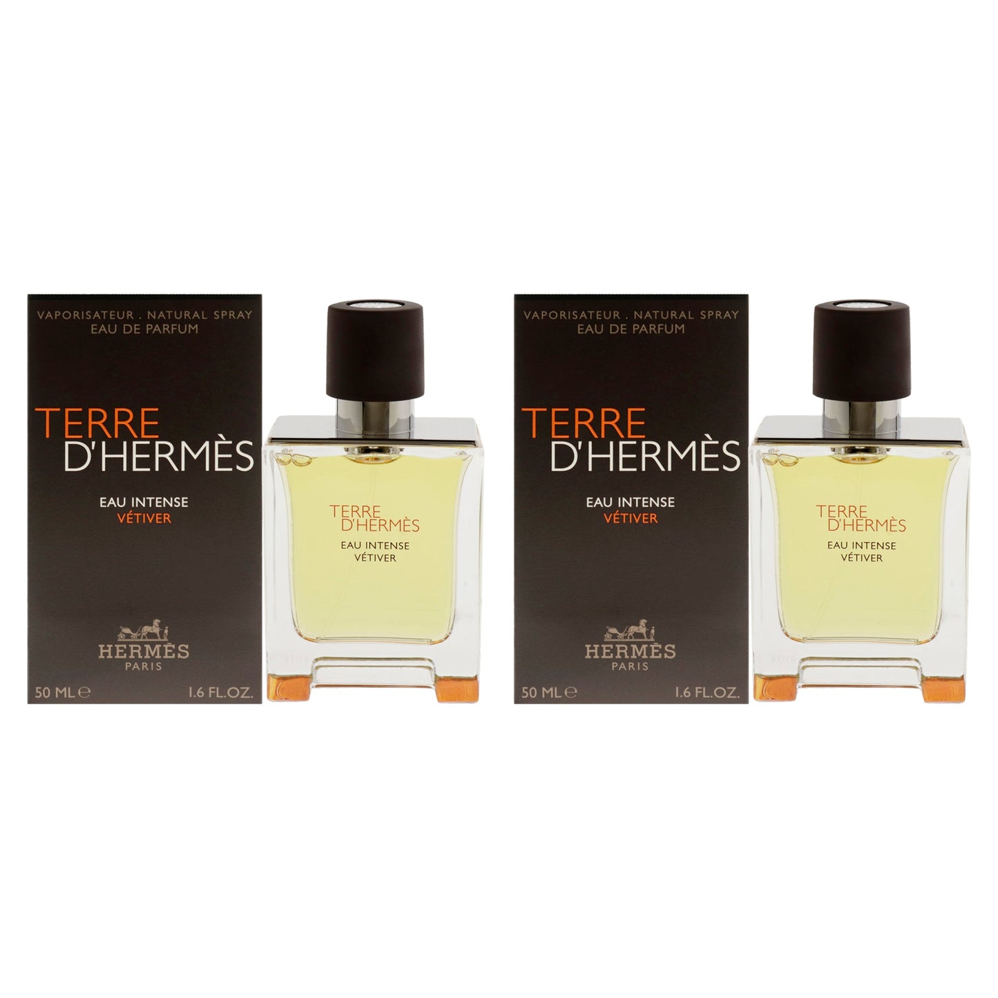 Terre DHermes Eau Intense Vetiver by Hermes for Men - 1.6 oz EDP Spray - Pack of 2