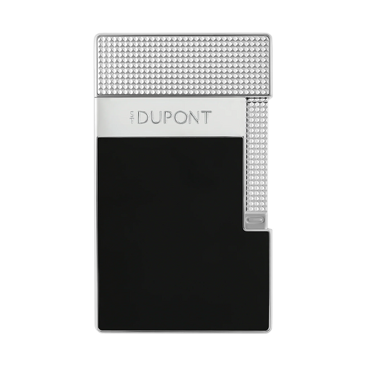 S.T. Dupont Black Lacquered Silver Table Lighter/Briquet T20101