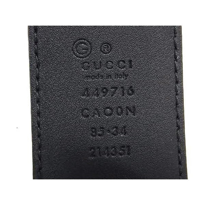 Gucci Leather Silver Hardware Belt Size 85.34 Black