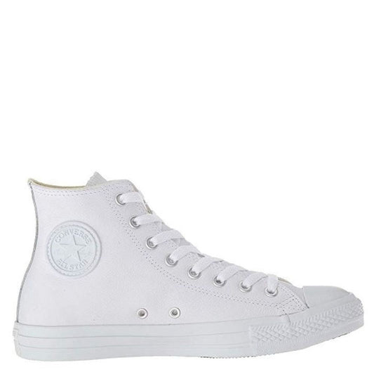 Converse Chuck Taylor All Star Leather High Top in White Monochrome