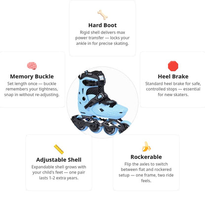 Flying Eagle S7 Nimbus Blue Kids Skates