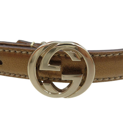 Gucci GG Logo Leather Gold Hardware 85-34 Belt 0976